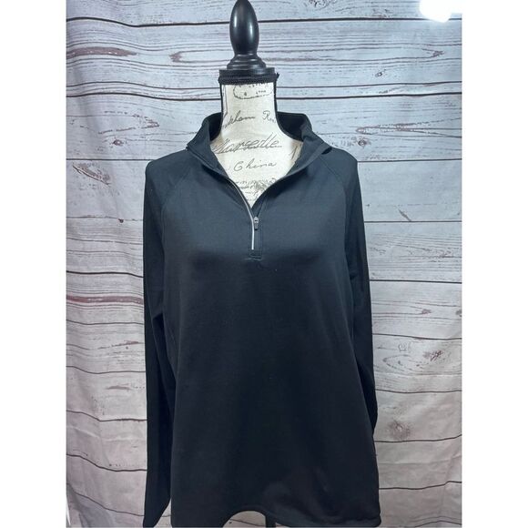 Old Navy 1x black pullover 1/4 zip sweatshirt missing composition tag but in EUC - Picture 1 of 4